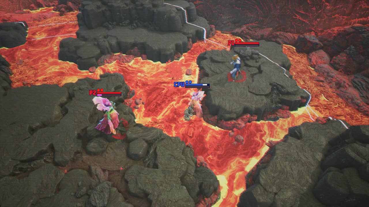 A lava-filled arena in GigaBash PS5